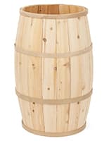 Wooden display barrel with 7 inch interior depth