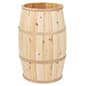 30 Inch Tall Wooden Barrel Dump Bin, False Bottom – Natural or Brown