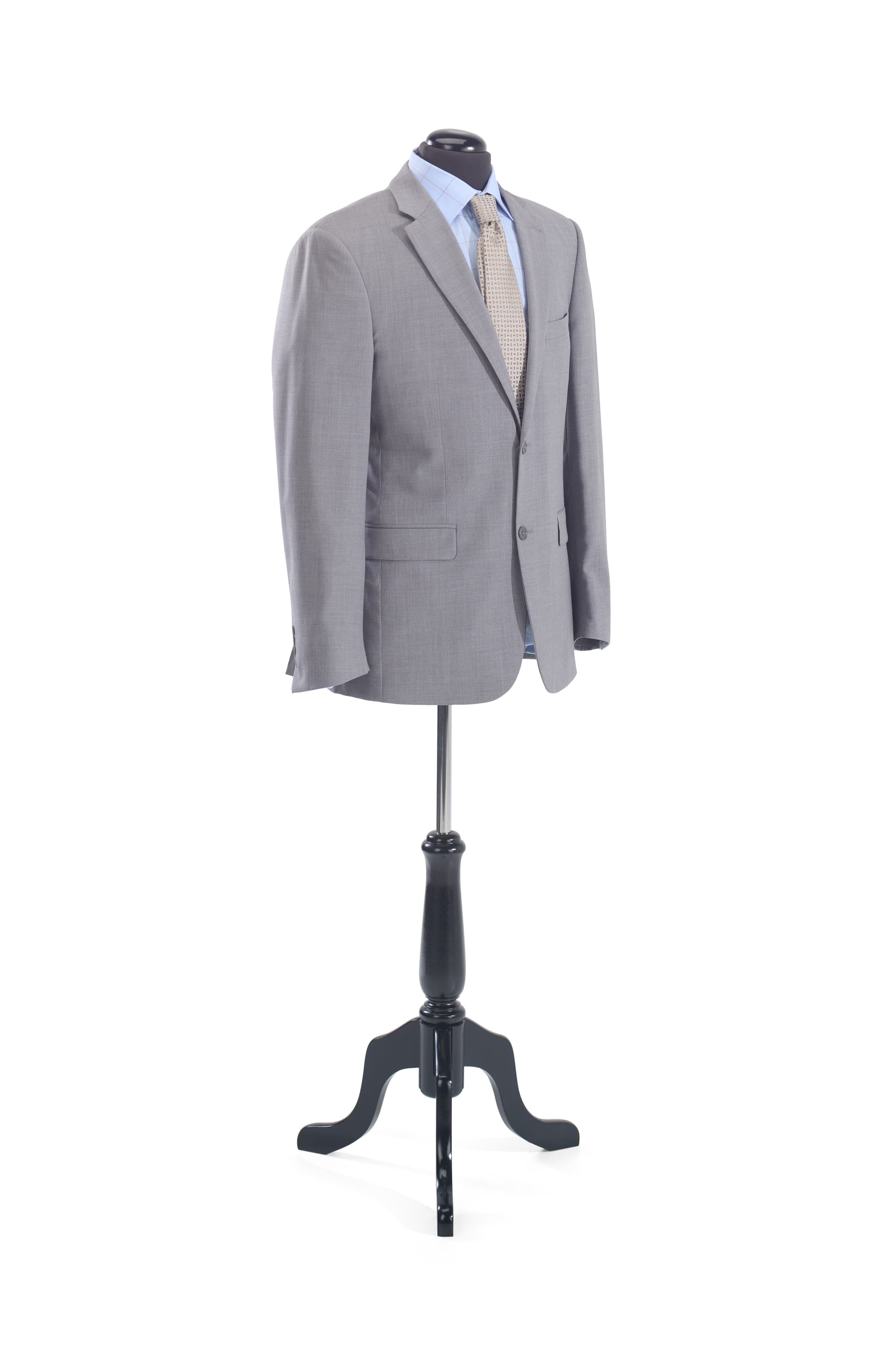 Male mannequin body with tripod wood base