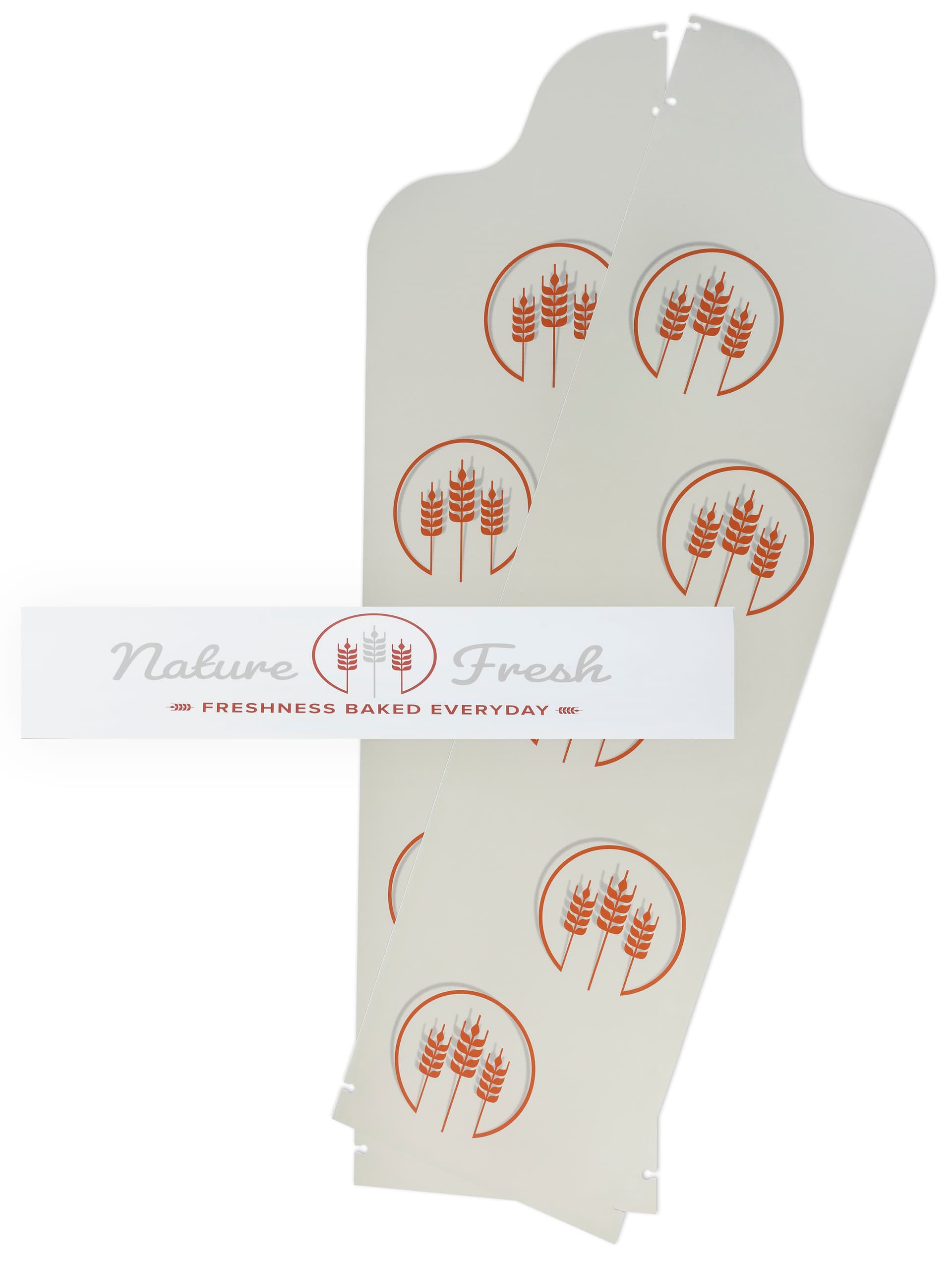Bakery bread rack signage for BAKCRT6WBK with UV printed graphics