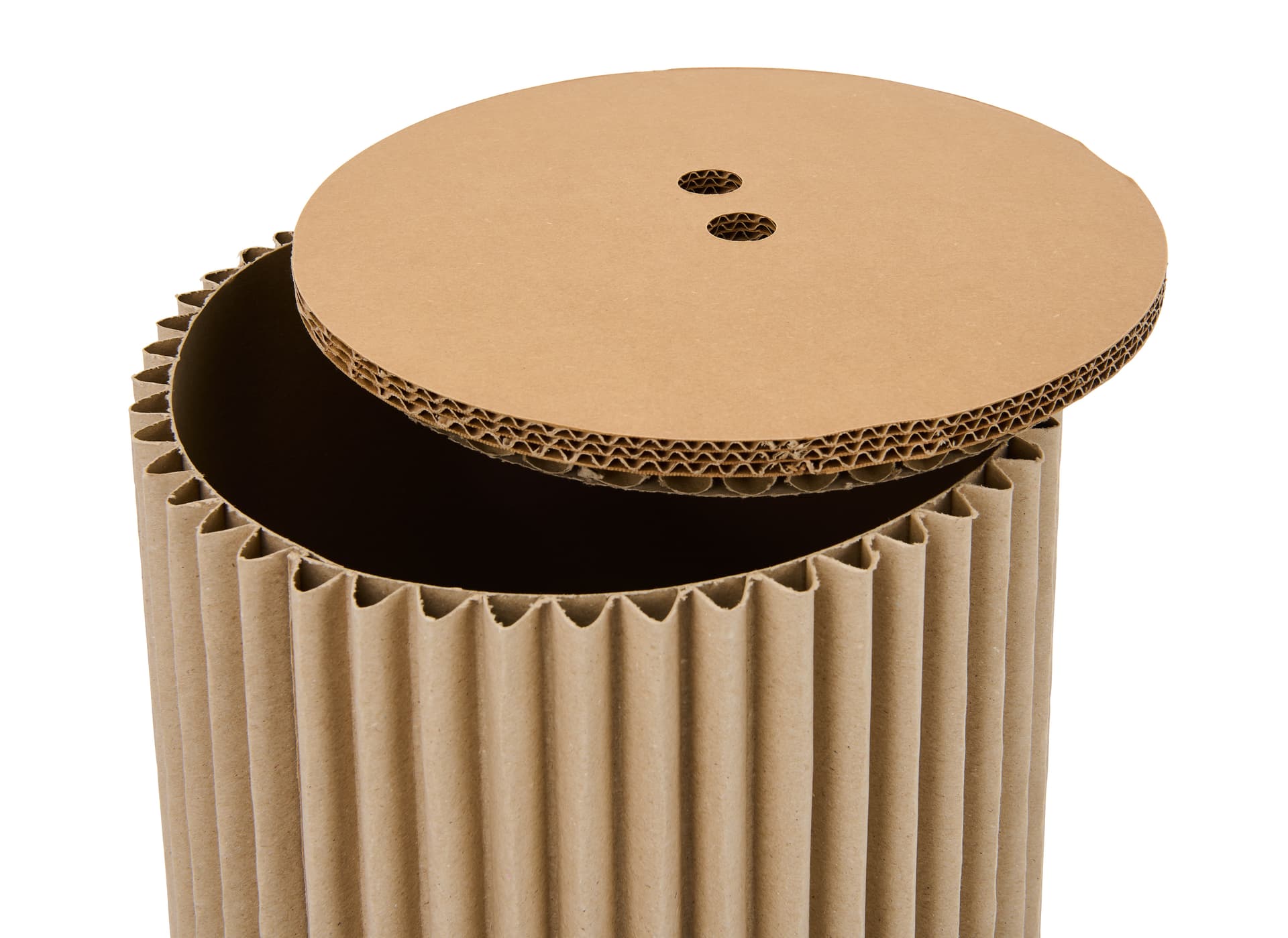 Round accordion display pedestals with removable lid