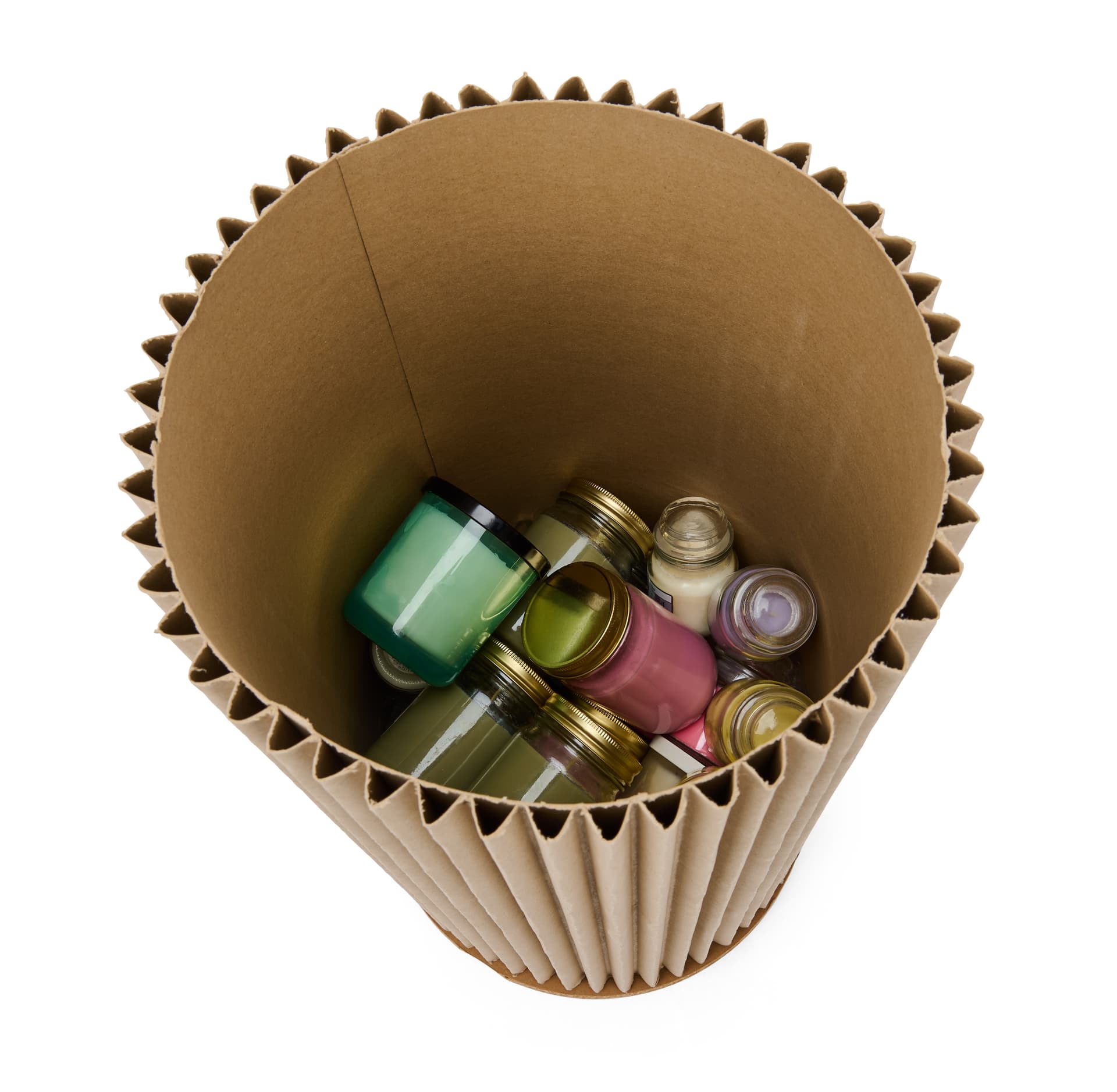 Round accordion display pedestals with storage space 