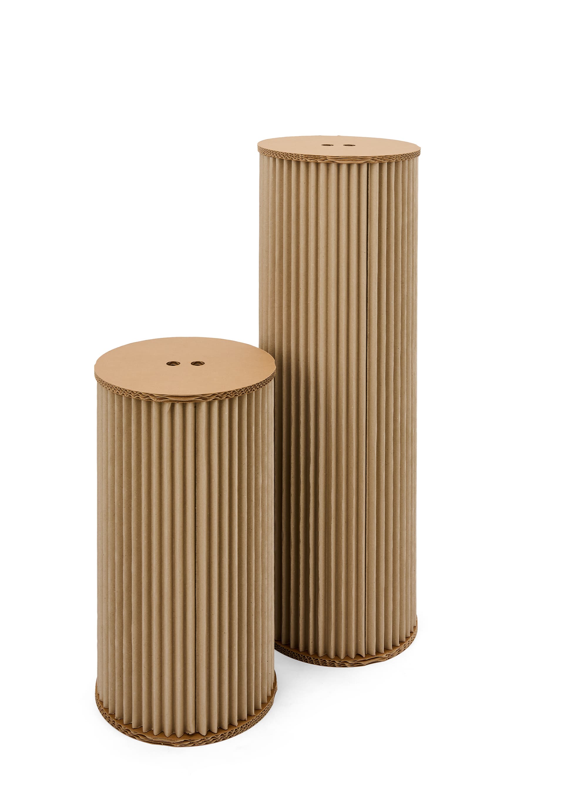 Round accordion display pedestals set of 2