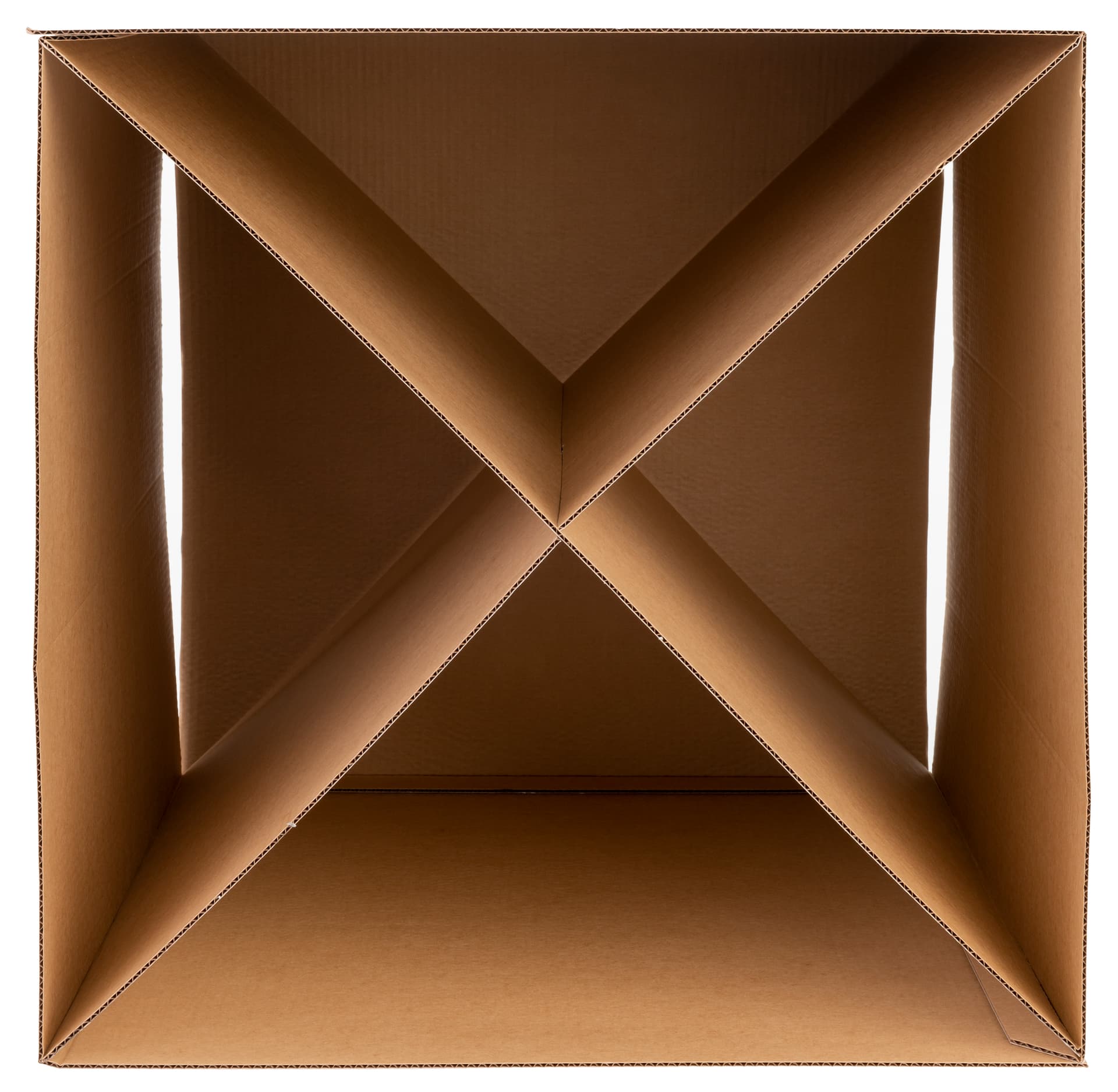 Branded cardboard display cube with internal support insert