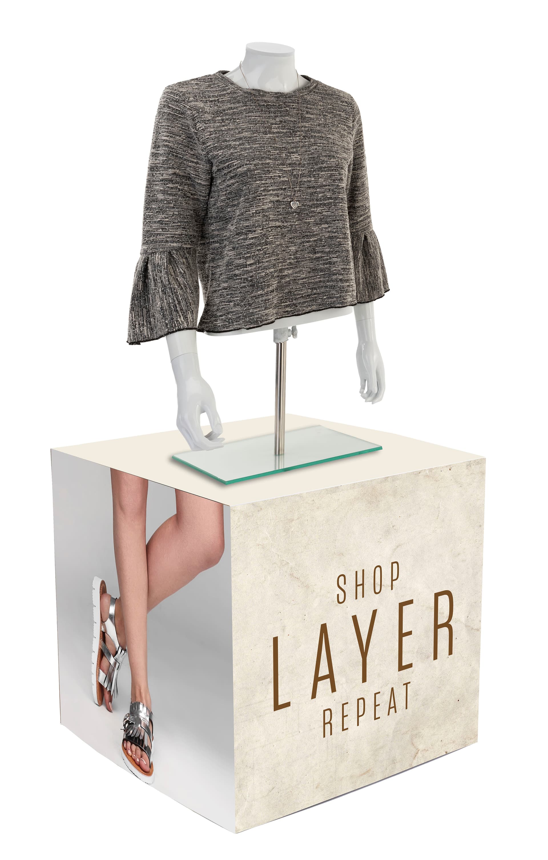 Branded cardboard display cube with sturdy 3mm construction