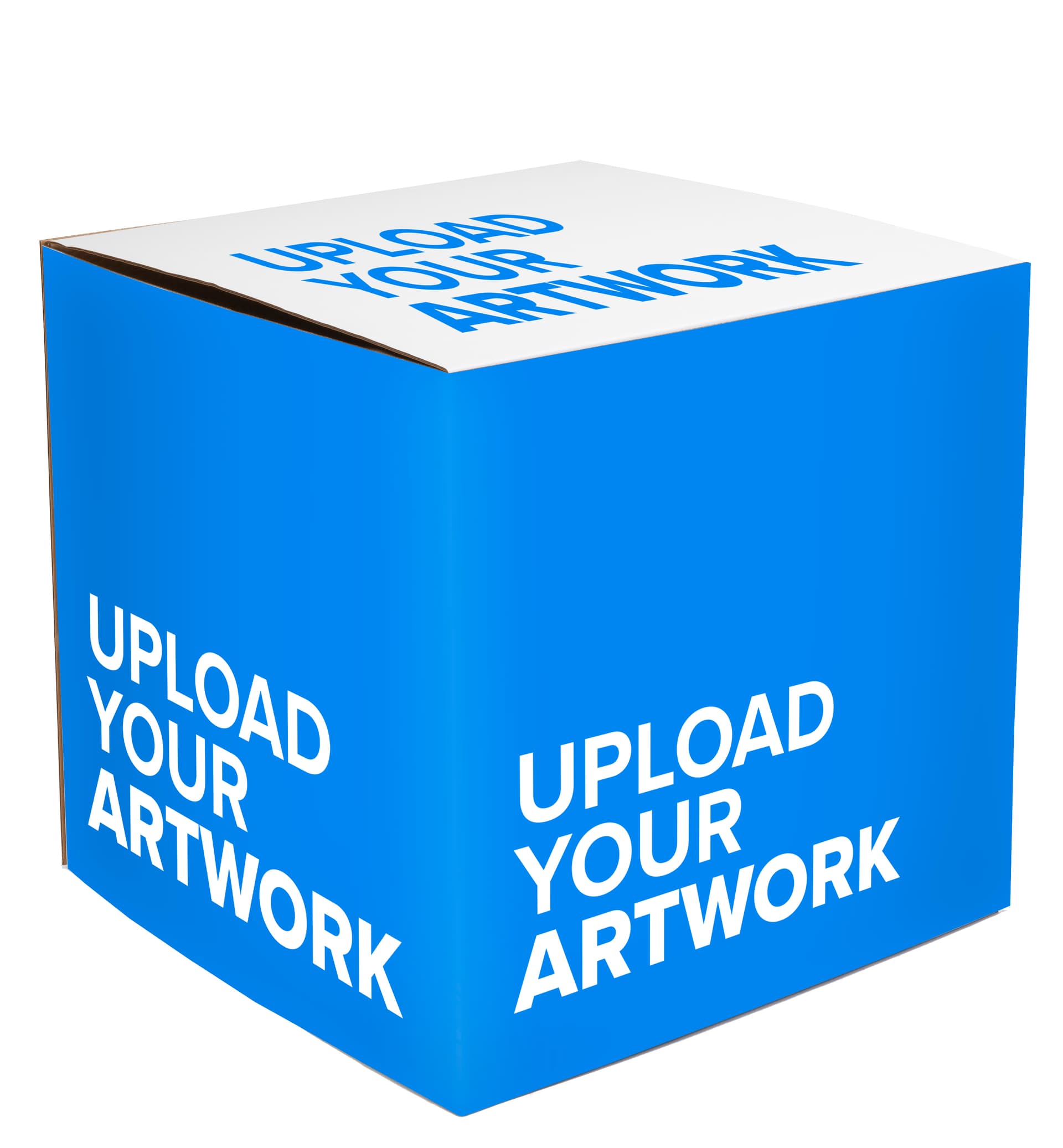 24 x 24 branded cardboard display cube with 5 individual printing areas