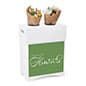 Cardboard Flower Display, 2 Waterproof Plastic Buckets & Green Stock Graphic - White