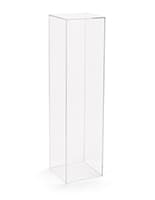 Tall acrylic display pedestal riser with floor standing placement 