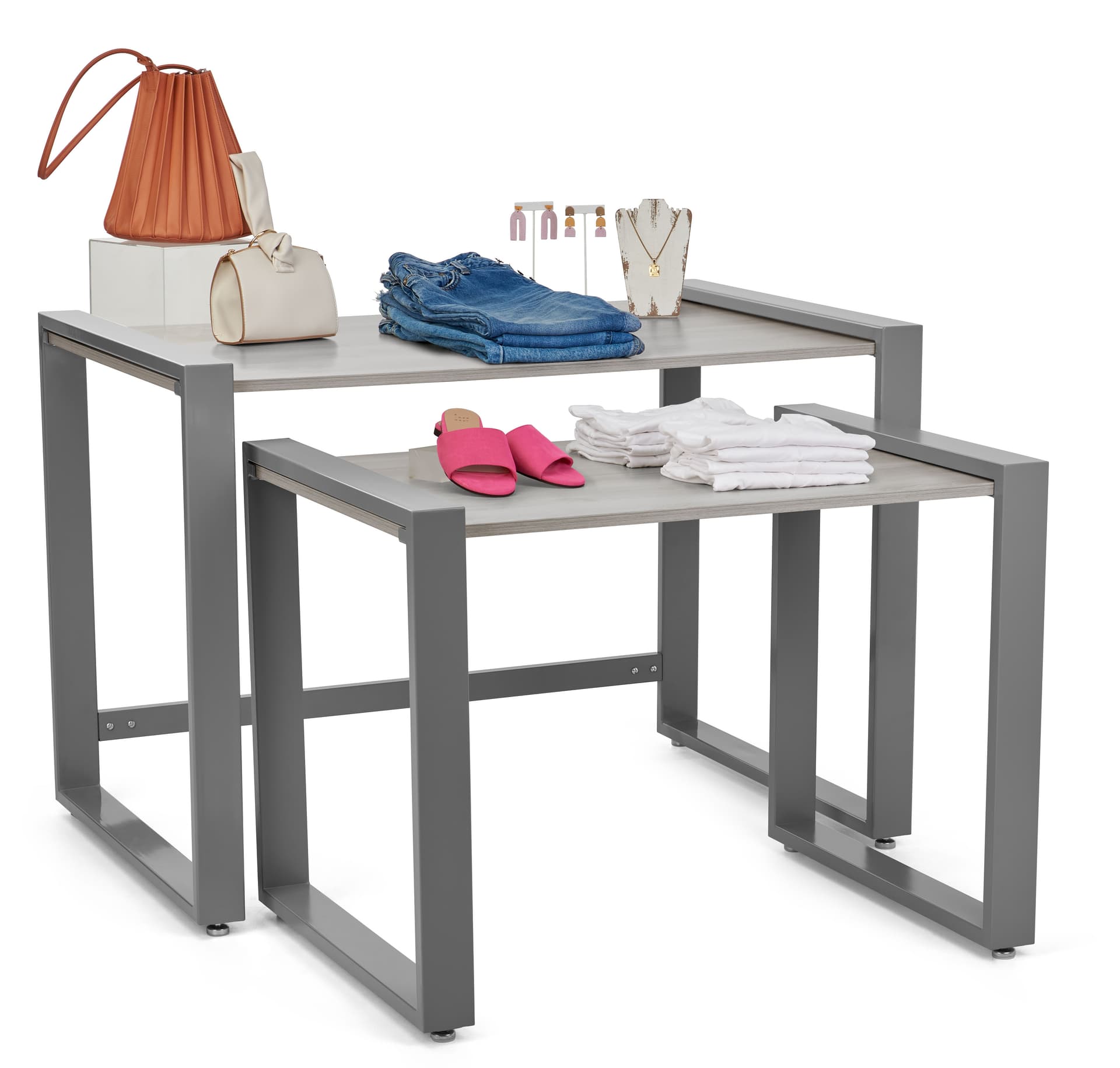 Modern nesting tables with sturdy steel and MDF build