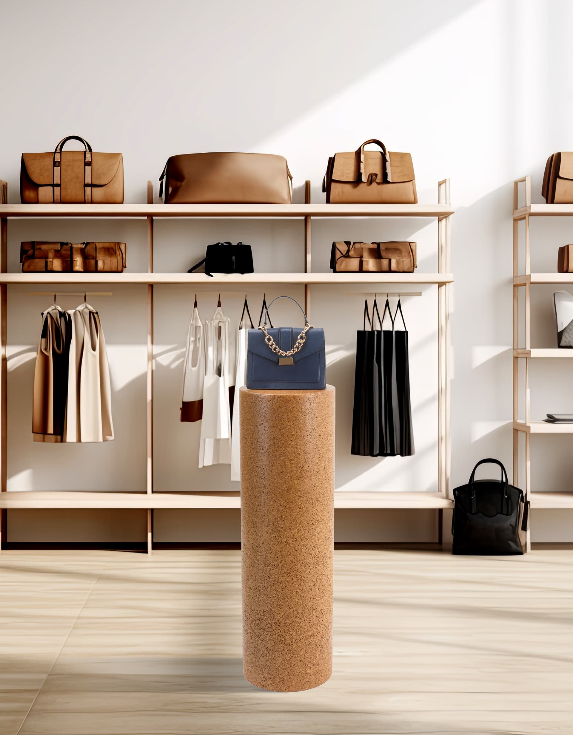 Cork pedestal display with beautiful natural colorway