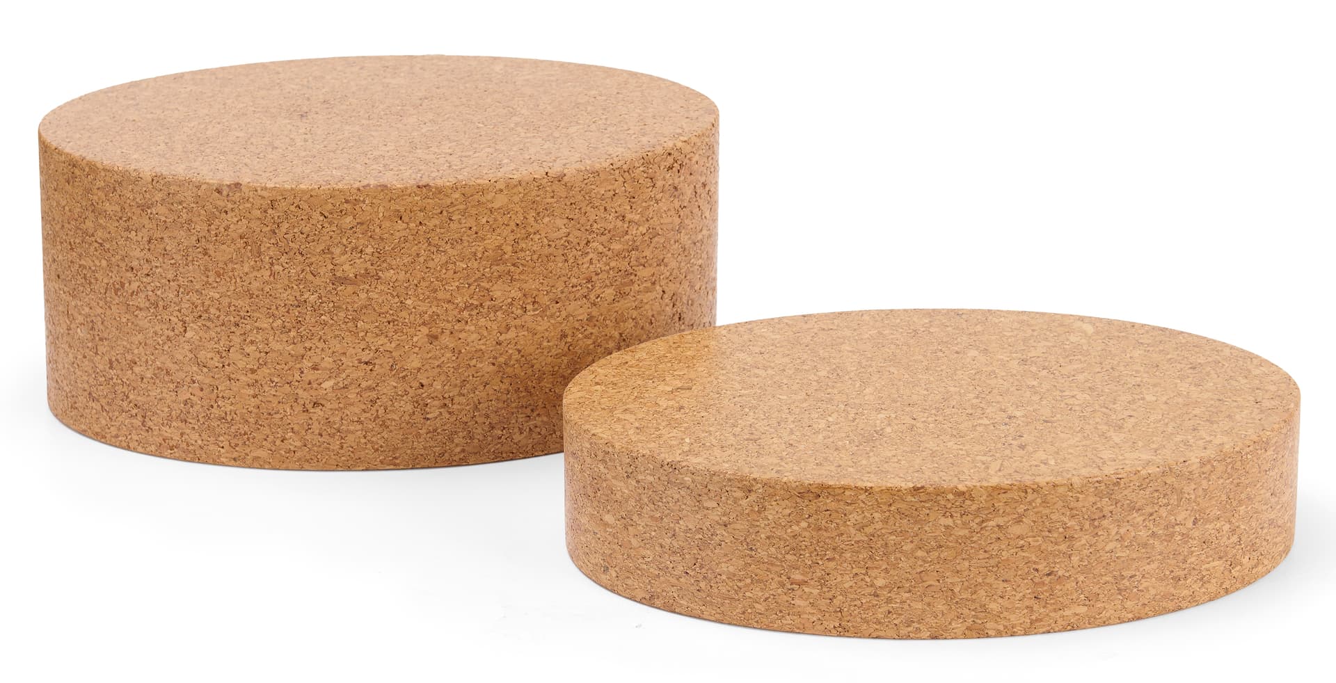 Cork display risers made from 100% cork
