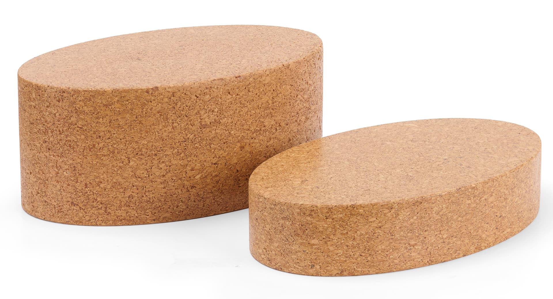 Cork display risers with a lightweight design