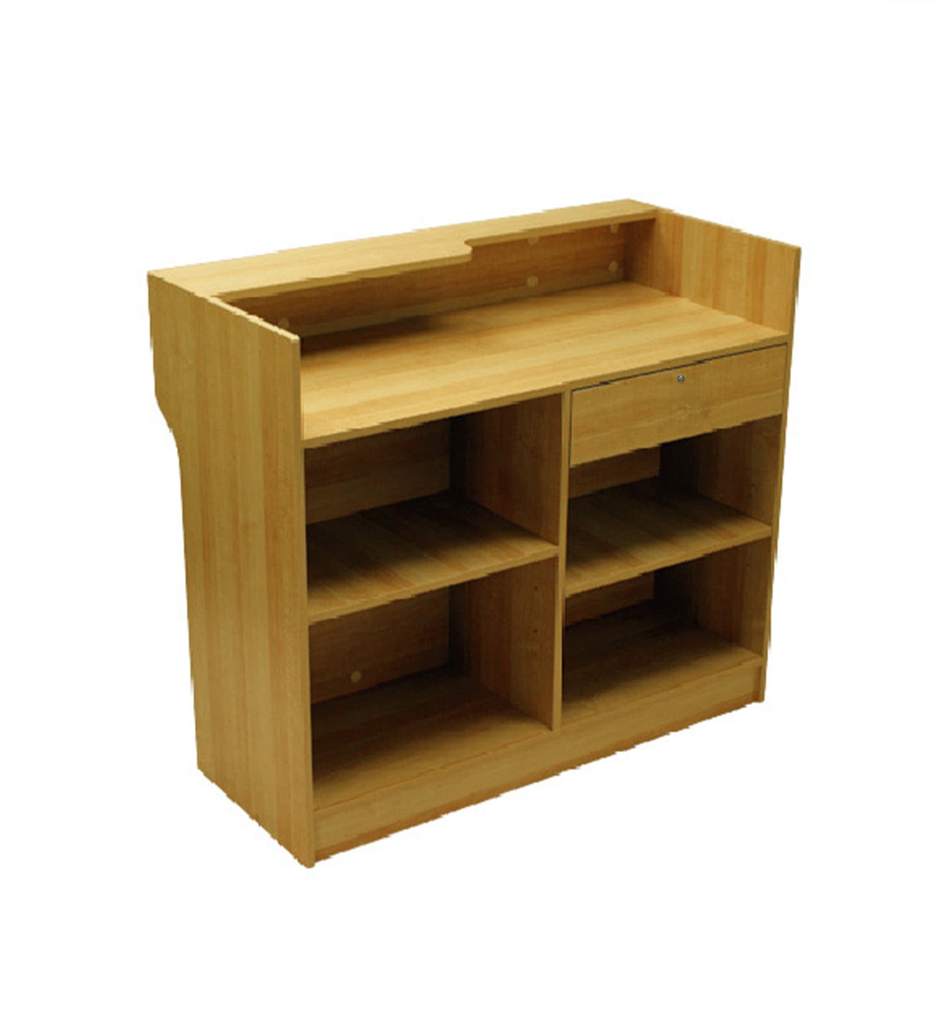 Ledgetop service counter with locking drawer