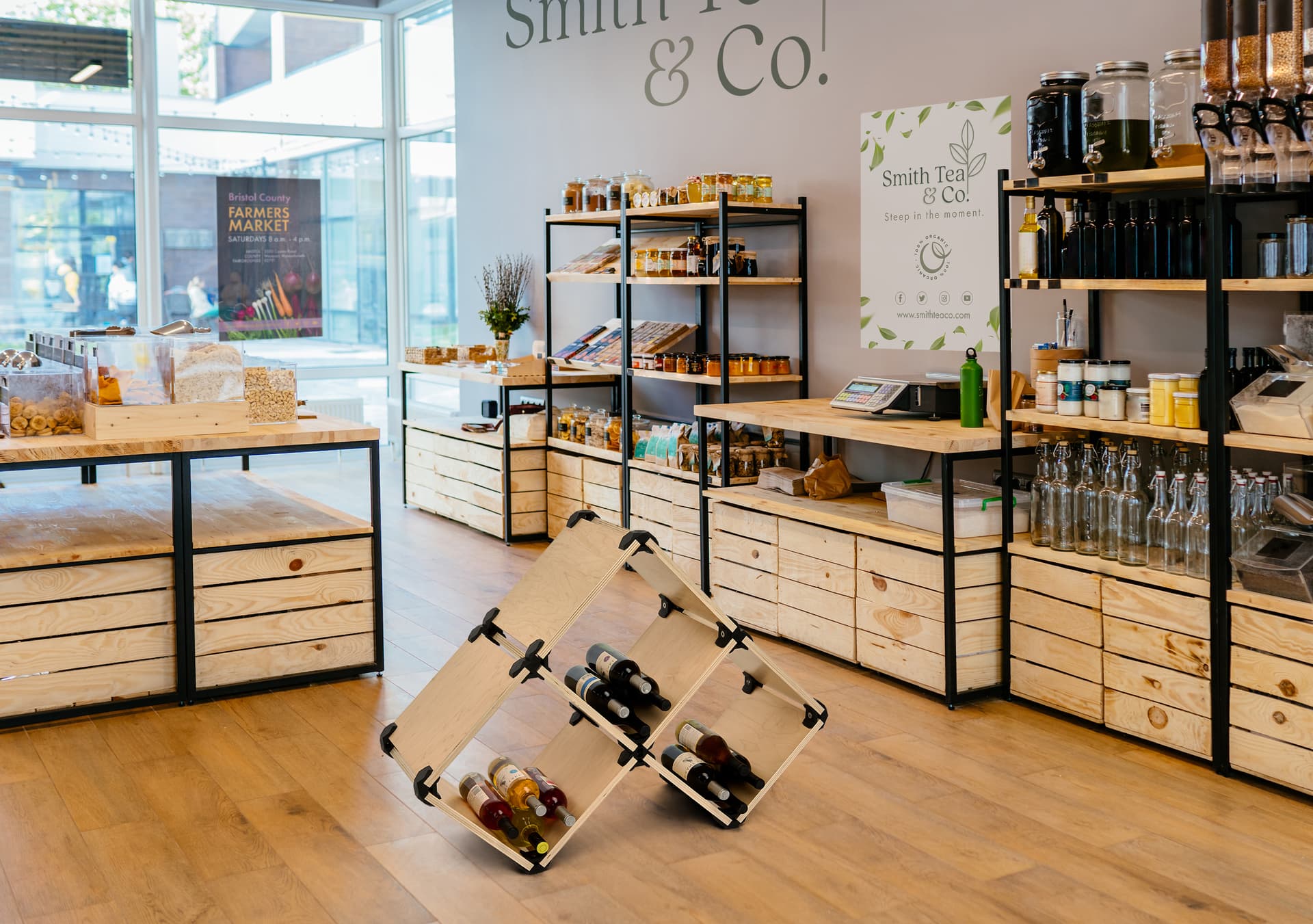 Modular shelving system with 3 styles of connector clamps for a multitude of building possibilities