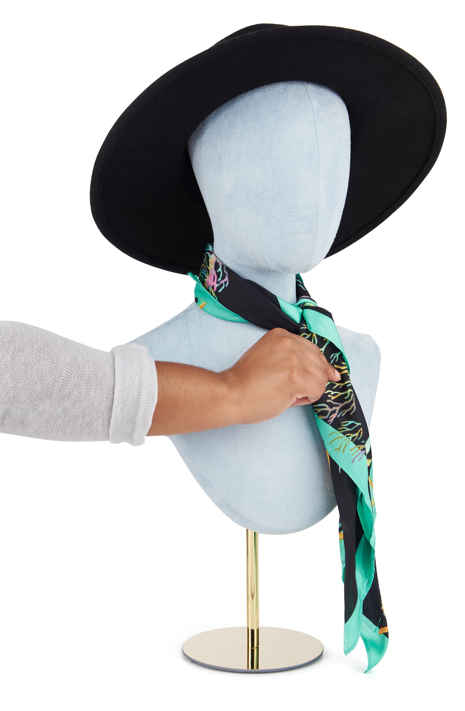 Jewelry head bust display available in light blue