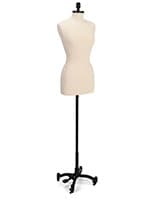 Professional female dress form with polyurethane torso construction 