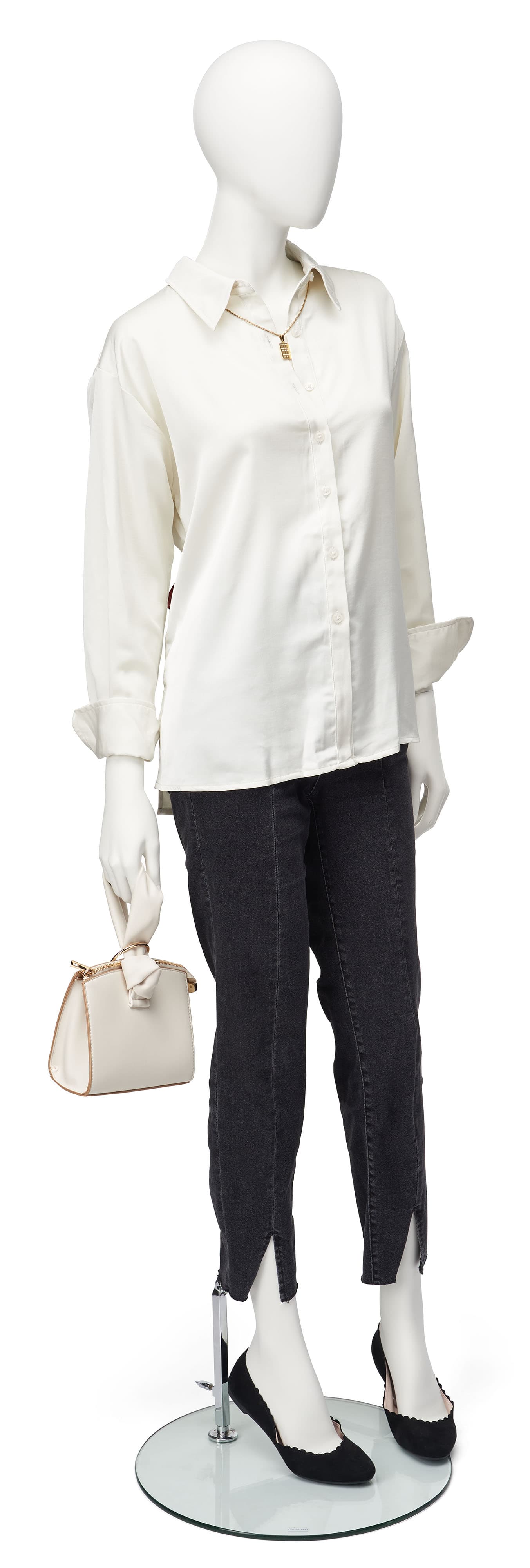 Abstract female mannequin with recyclable ABS plastic construction 