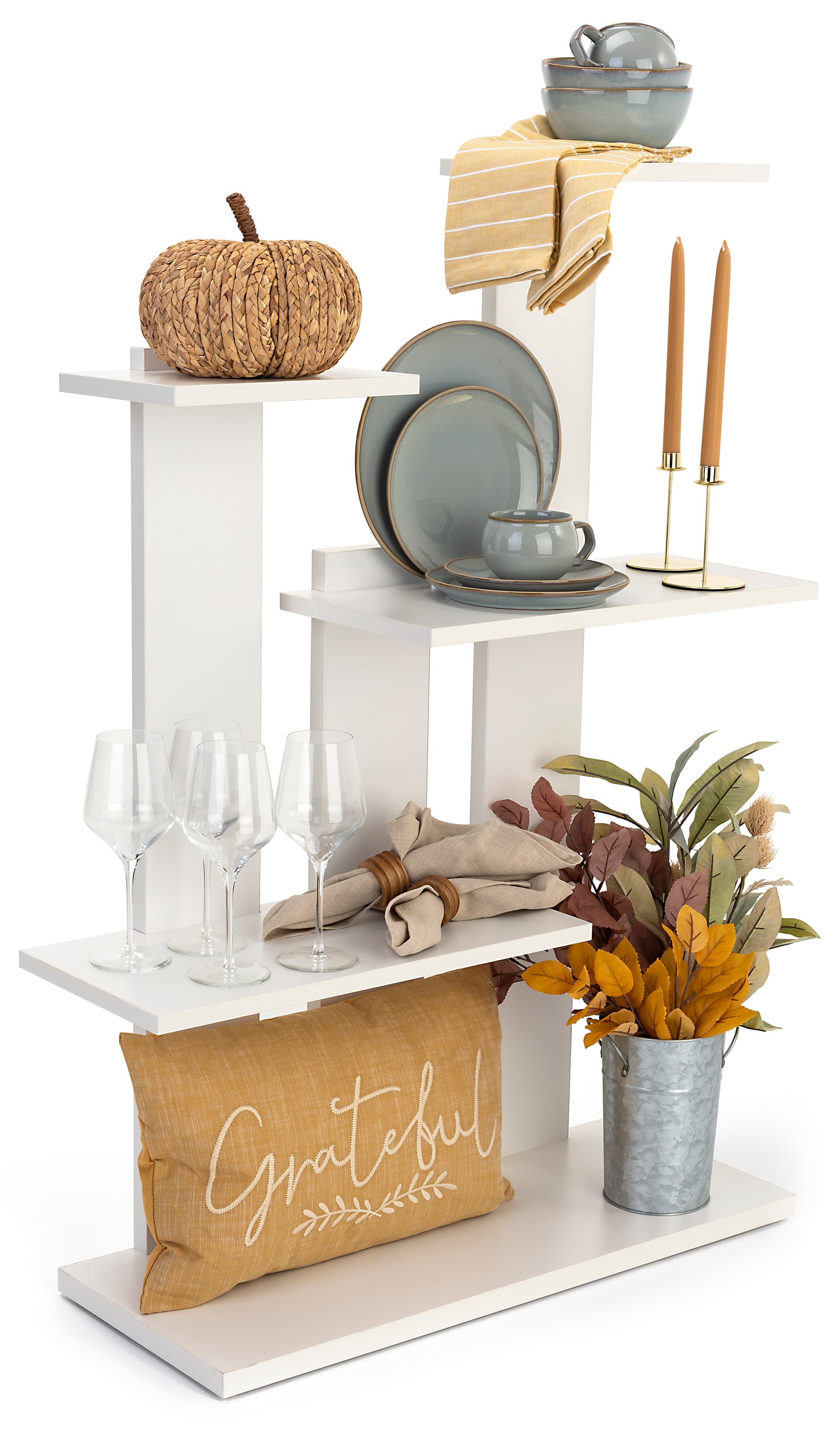4-tier merchandise shelves with an overall height of 45.75 inches