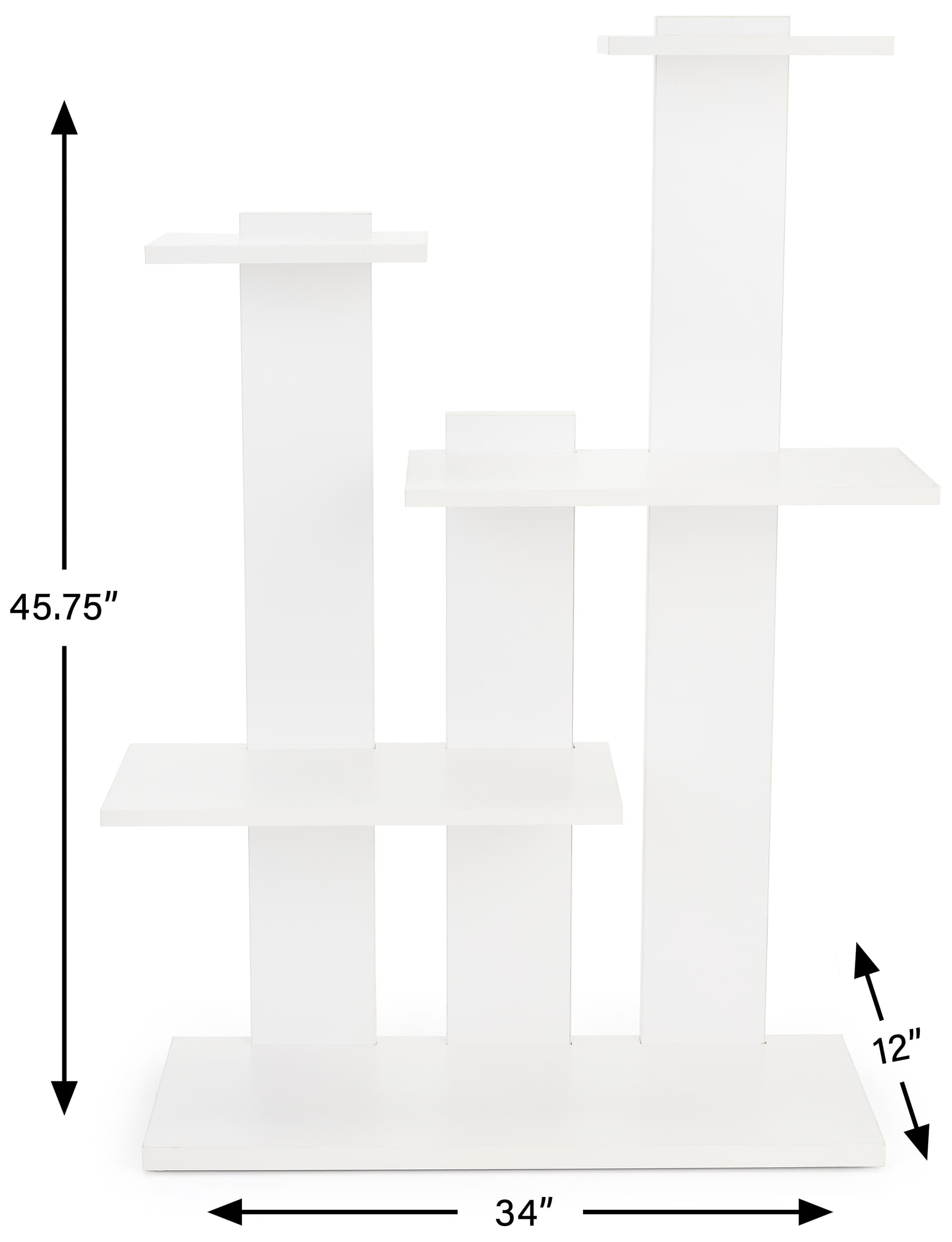 4-tier merchandise shelves with floor standing placement 