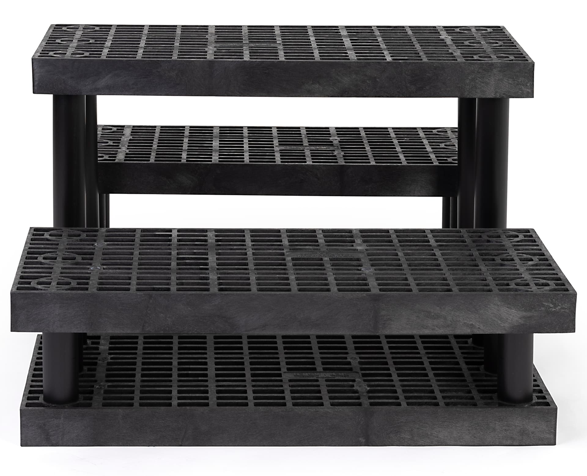 36 x 24 tri-level pyramid display with floor standing placement style 