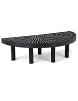 Black single level half round endcap display with matte finish 