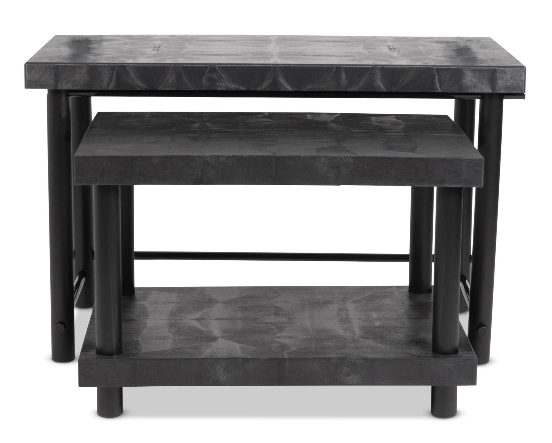 Plastic garden center tables with a set of two tables