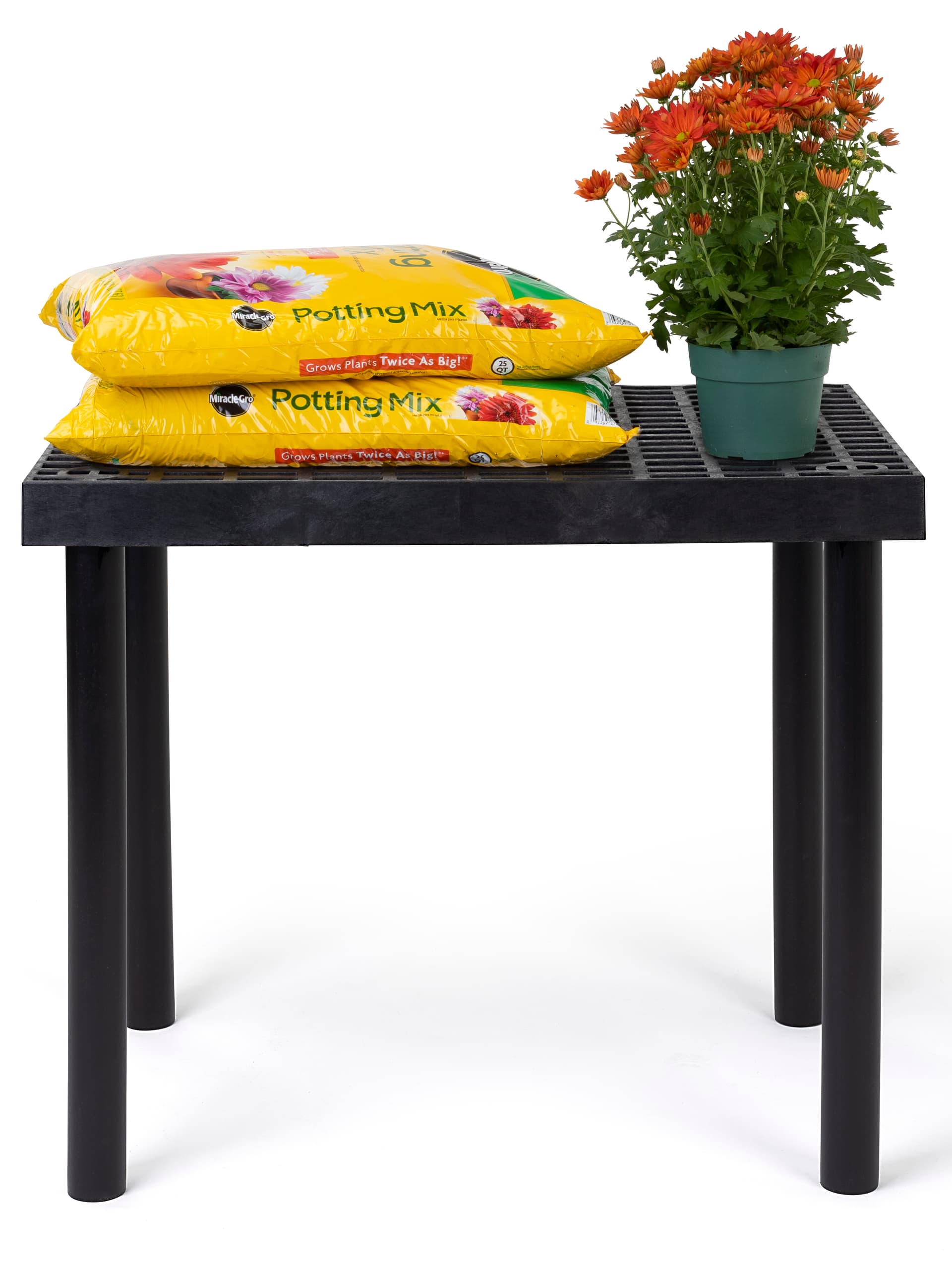 30 inch tall plastic display bench with removable legs 