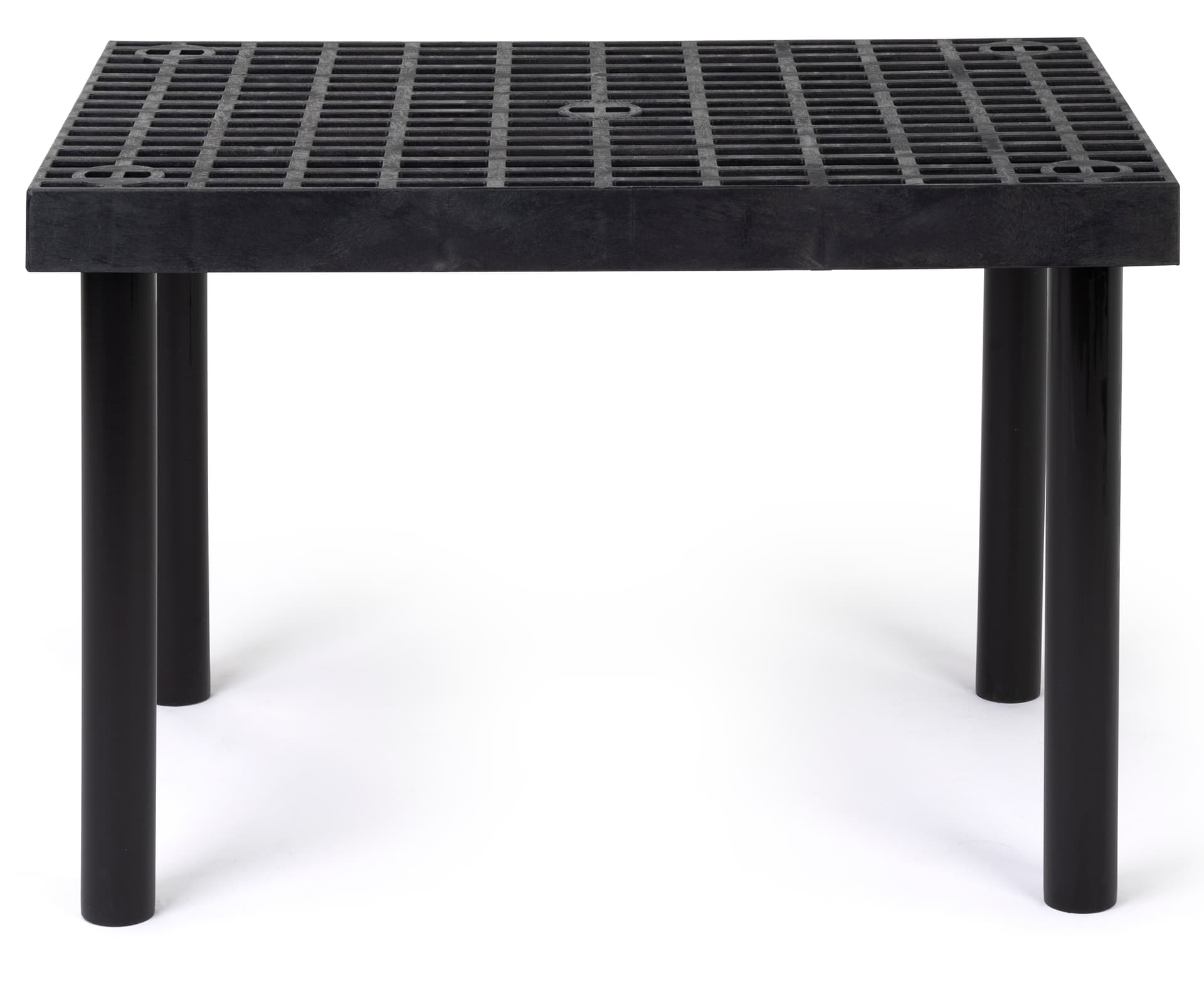 Floor standing outdoor display table with grid top 