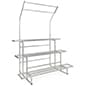 73"w Garden Center Shelving Display with Plant Hanger, Steel, 3-Tiers - Silver