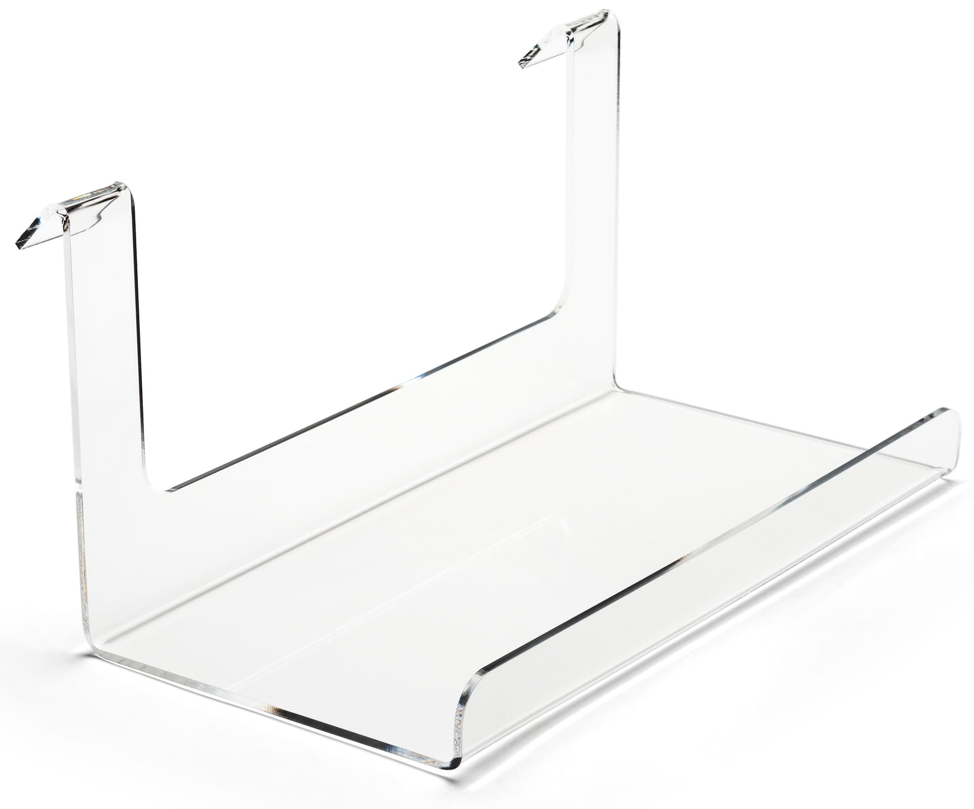 Clear acrylic gridwall display shelf 