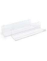 clear acrylic gridwall shelving with 1.5 inch raised ledge 
