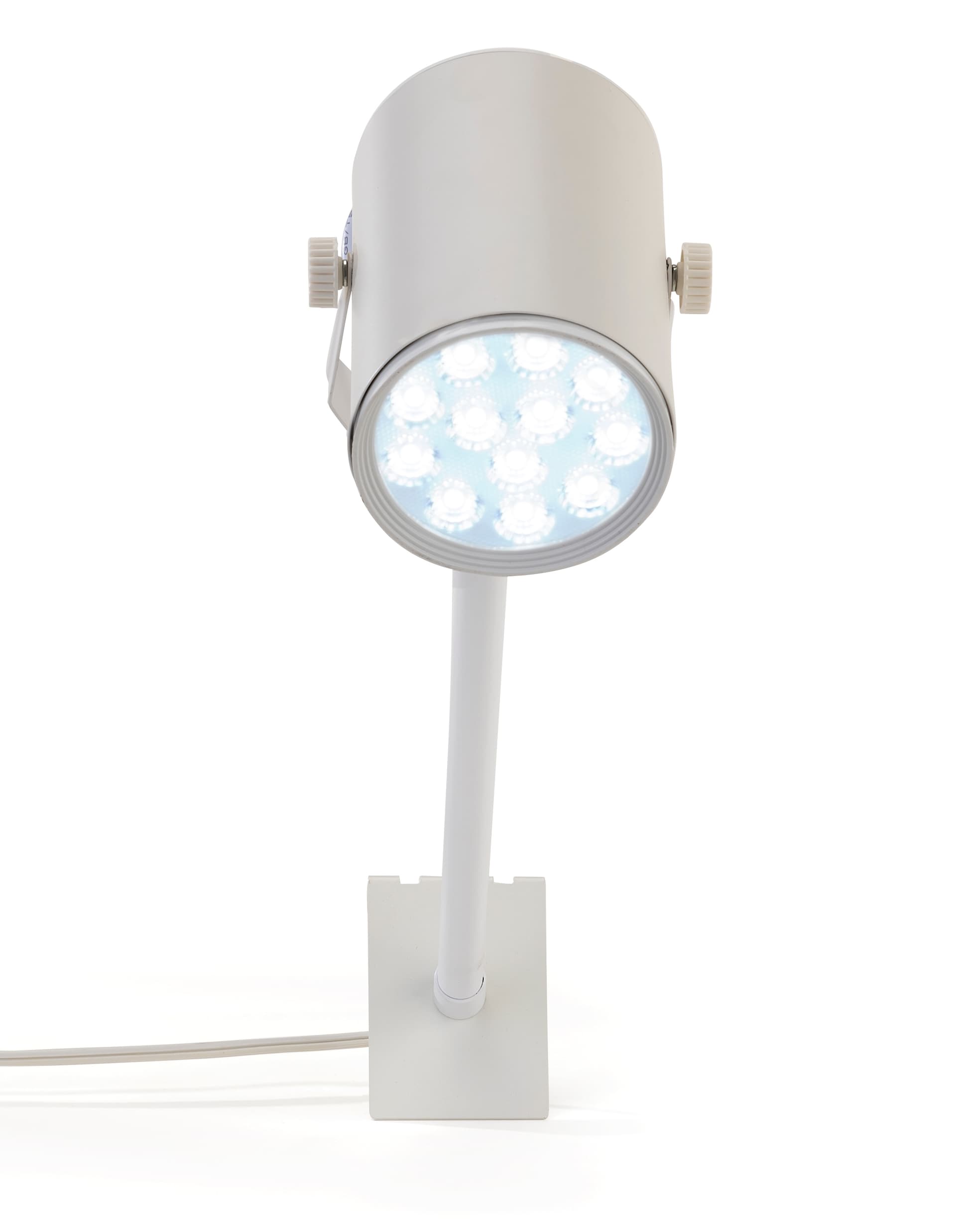 Gridwall display light with adjustable pole length ranging from 20 to 30 inches