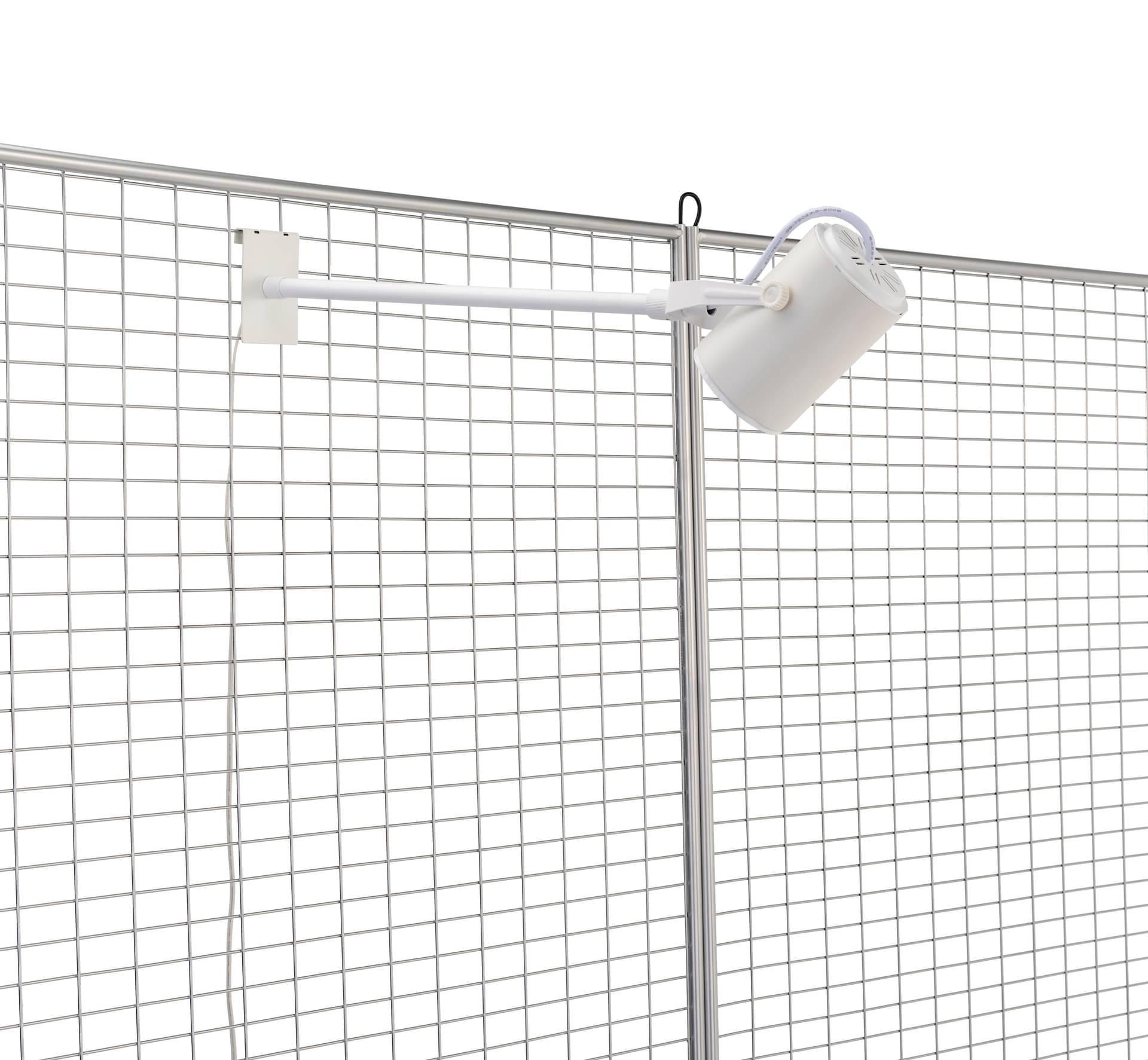 Gridwall display light with adjustable head