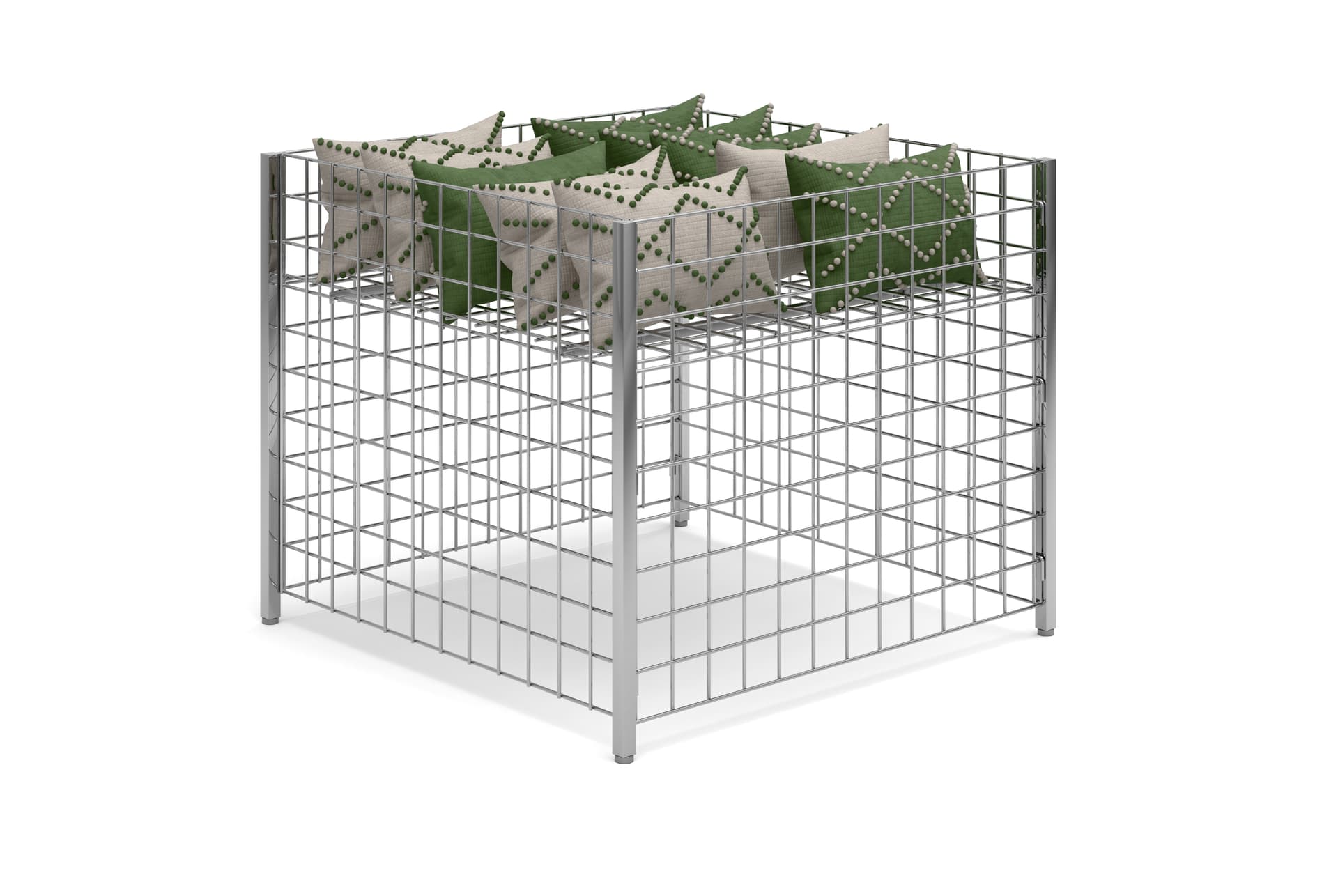 Wire dump bins with adjustable shelf