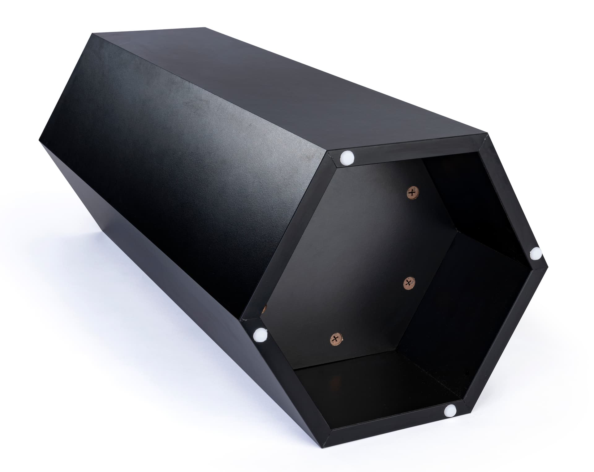 Hexagon museum plinth set with scratch resistant base