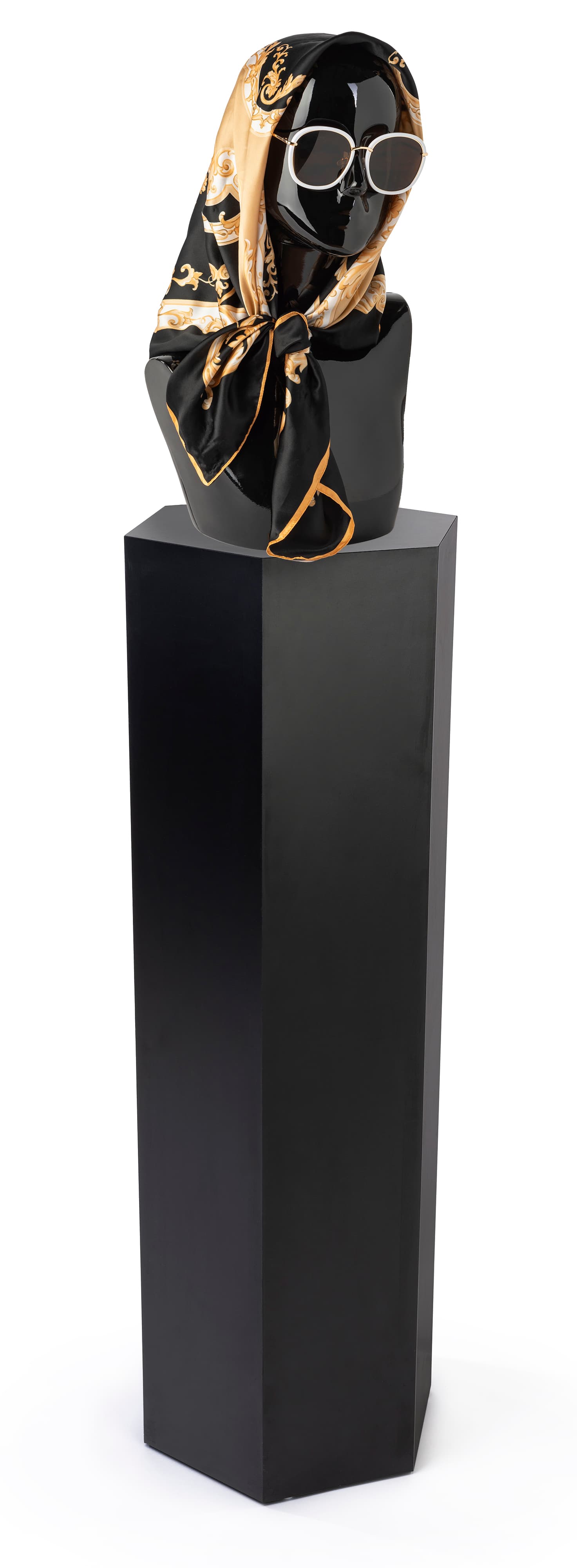 Hexagon retail pedestal with 50 pound max weight capacity