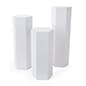 Set of 3 Hexagonal Pedestals, Laminated Particle Board, Various Sizes - White