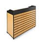 48" Cash Wrap with Slatwall Front, Adjustable Shelf, 4 Wheels - Natural