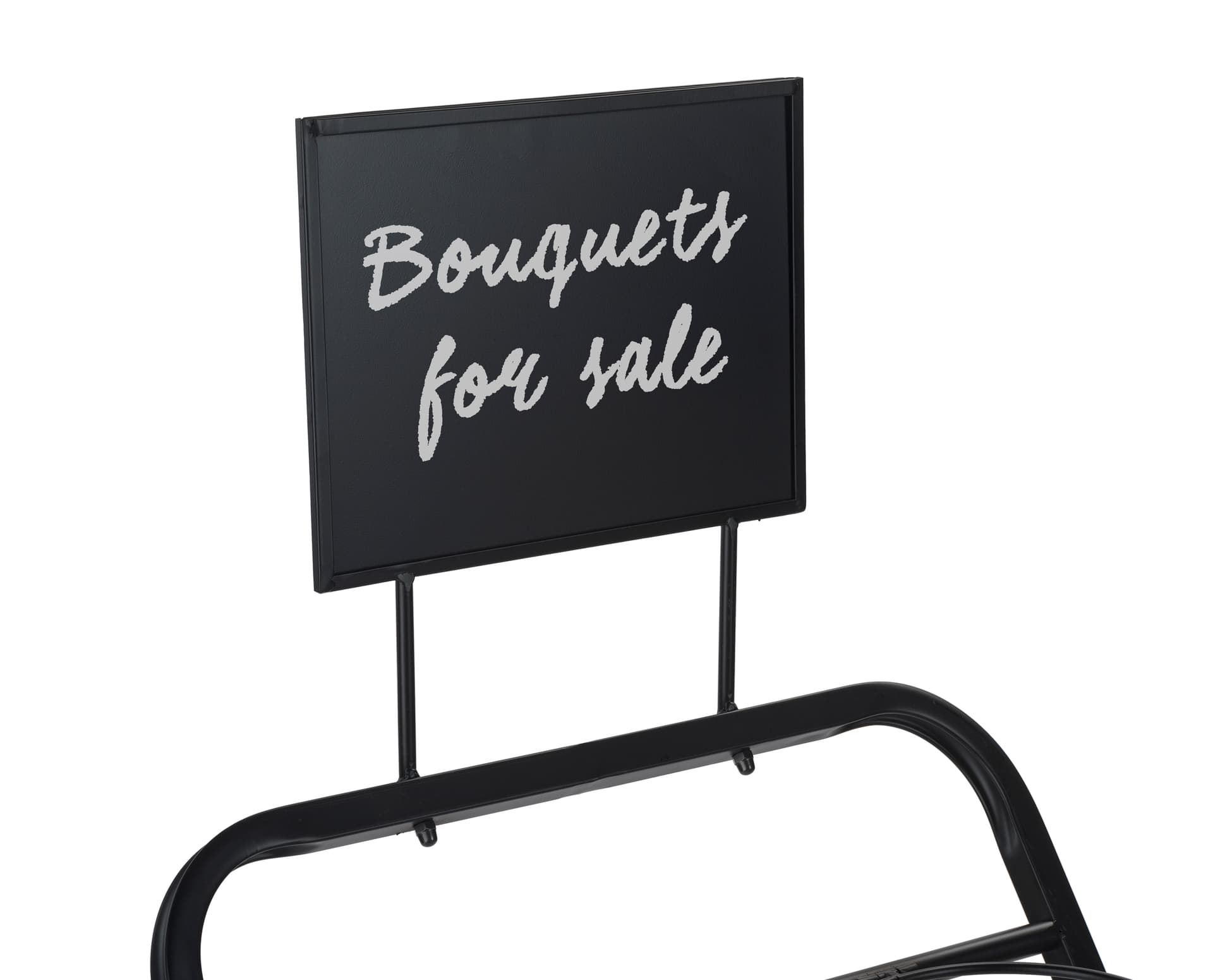 Flower bucket display  with chalkboard write-on material