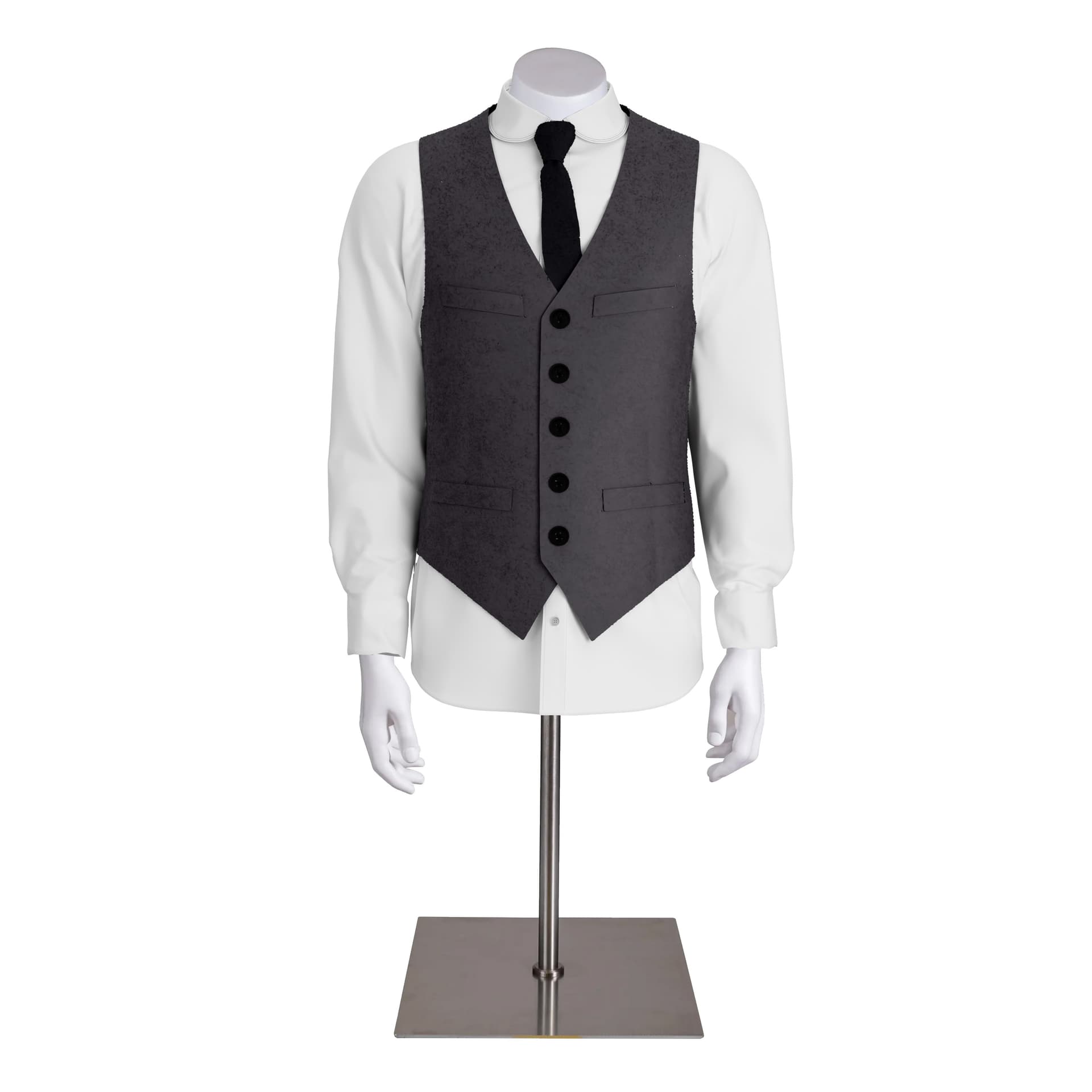 Male mannequin torsos with square metal base