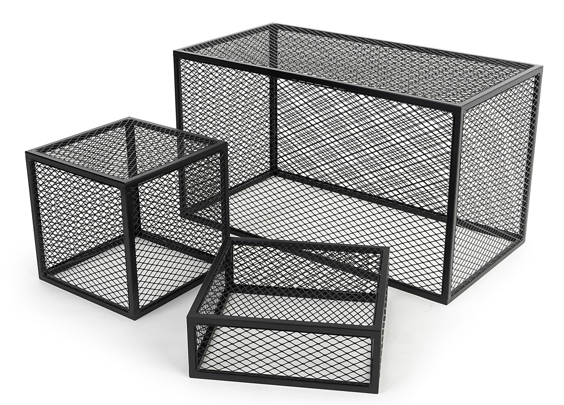 Expanded metal display base with multiple size options