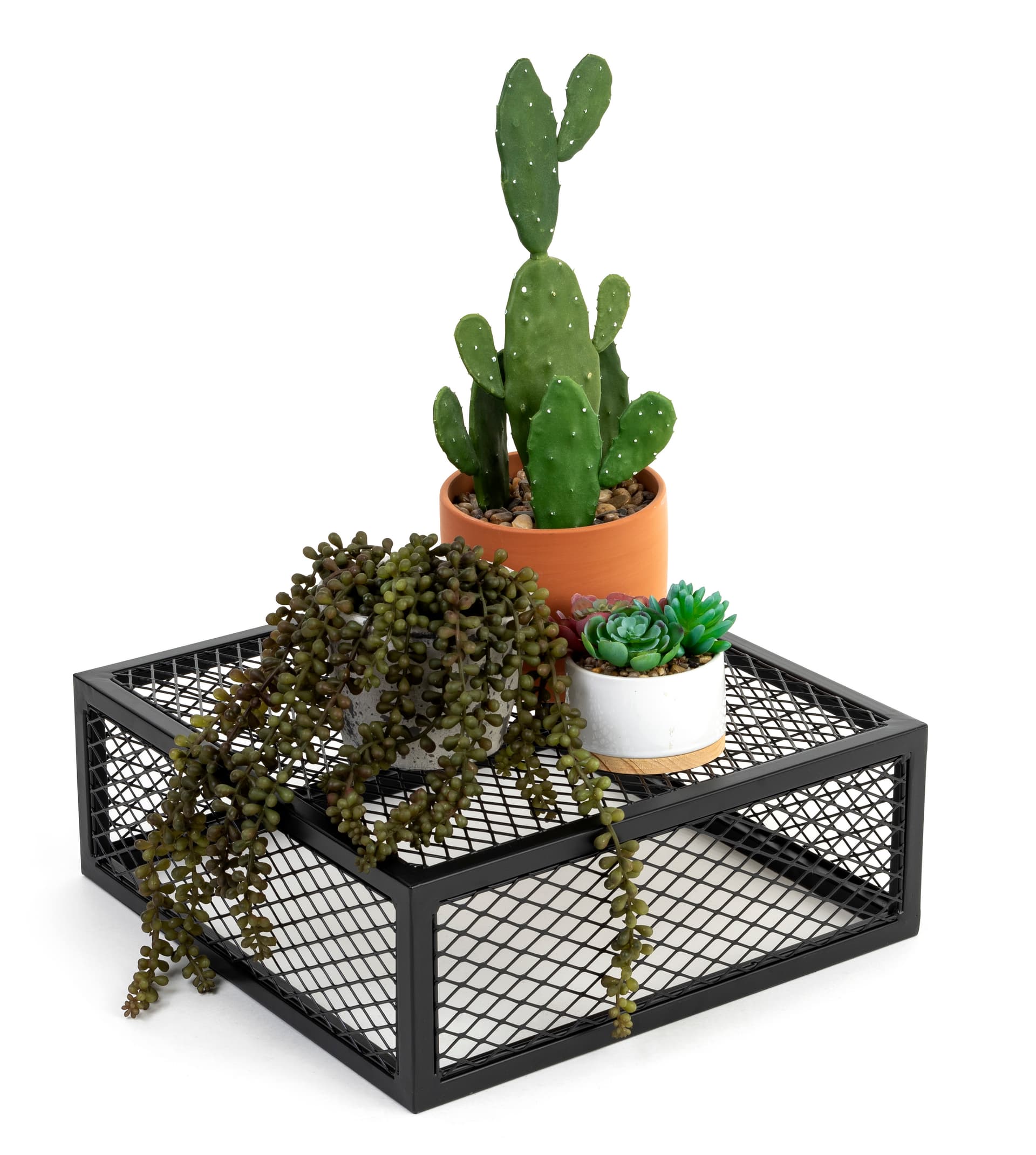 Iron mesh cube storage riser with 100 pound max weight capacity