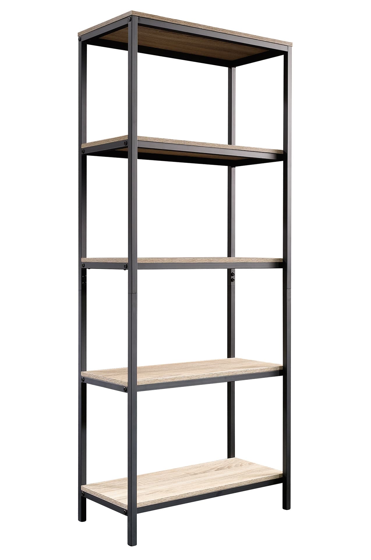 Wooden 5 tier bookshelf with durable MDF shelves 