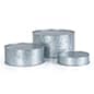 Round Galvanized Steel Risers, Set of 3 Sizes, Countertop Placement - Silver