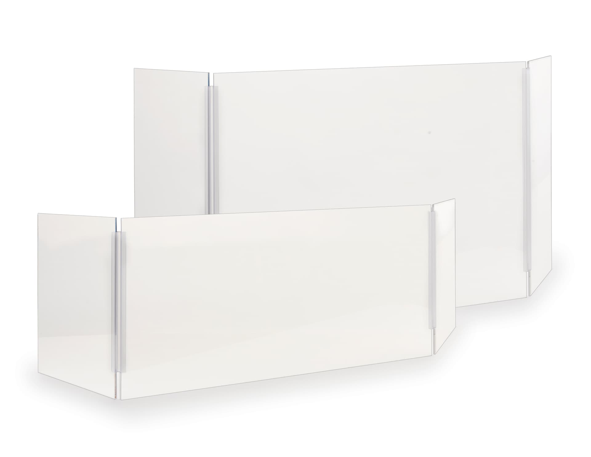 Acrylic protective splash guards with small and large size options