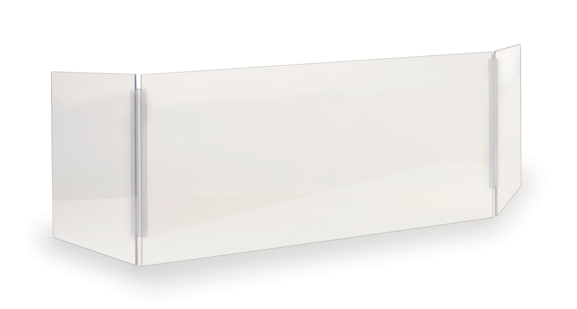 Acrylic protective splash guard with expanding panels 