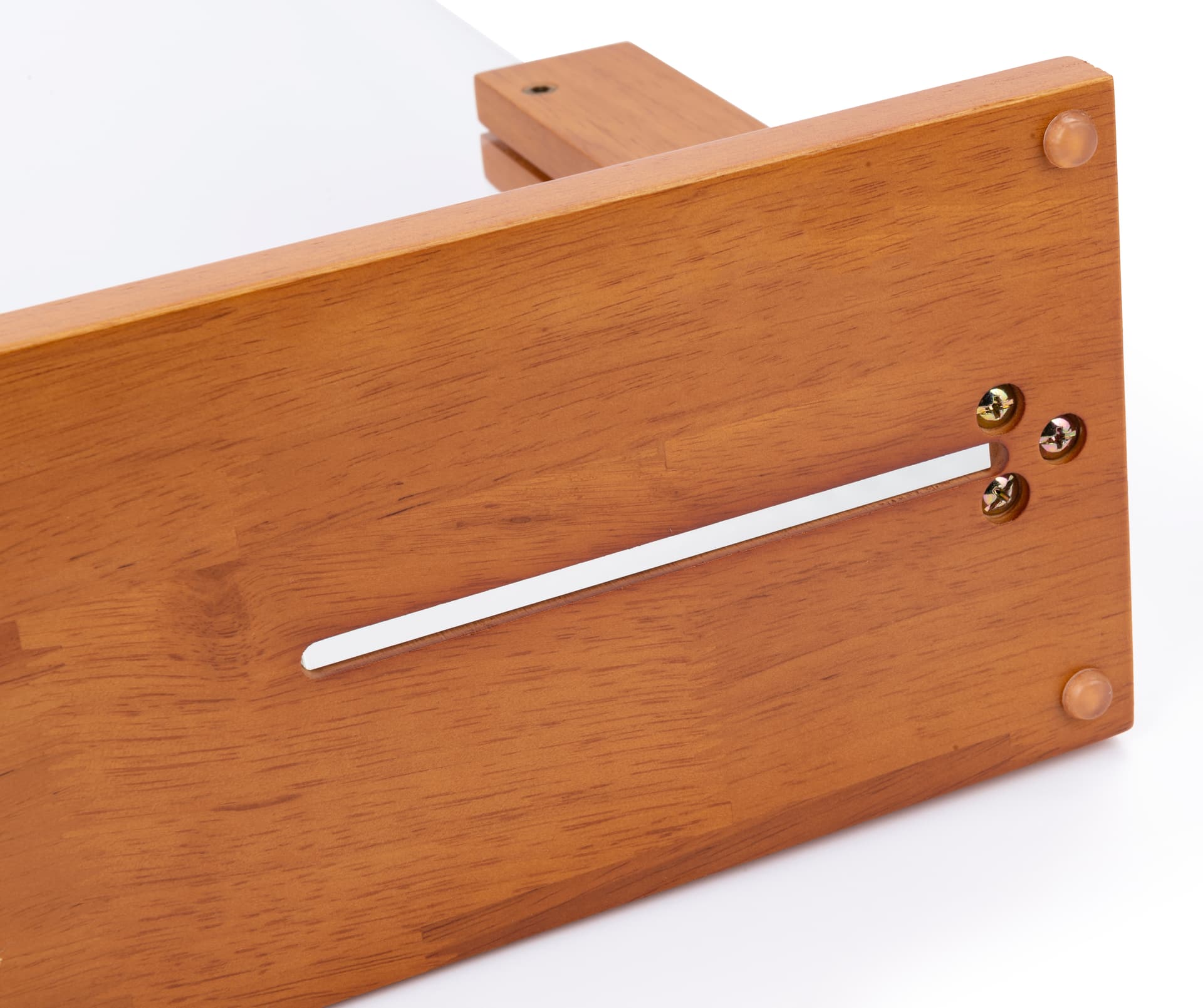 Wood framed vertical hygiene barrier with scratch resistant base