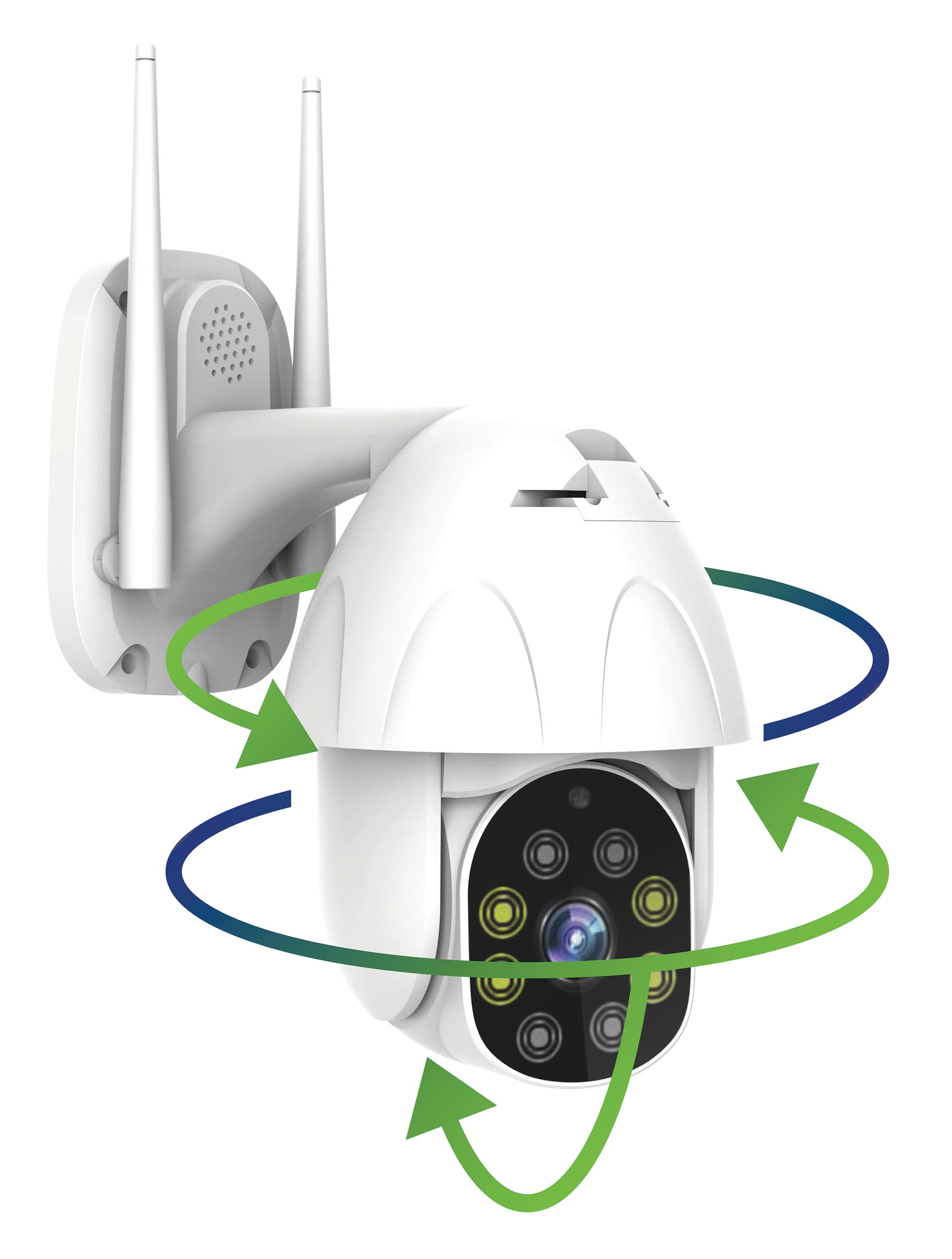 360-degree rotating smart security camera with PTZ contol
