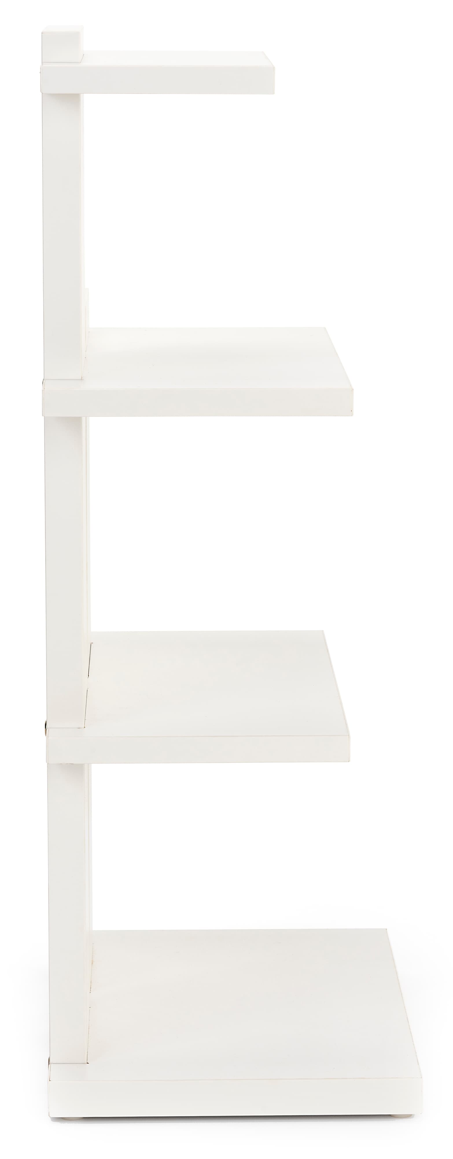 Tiered retail shelving display with three fourths inch thick shelves 