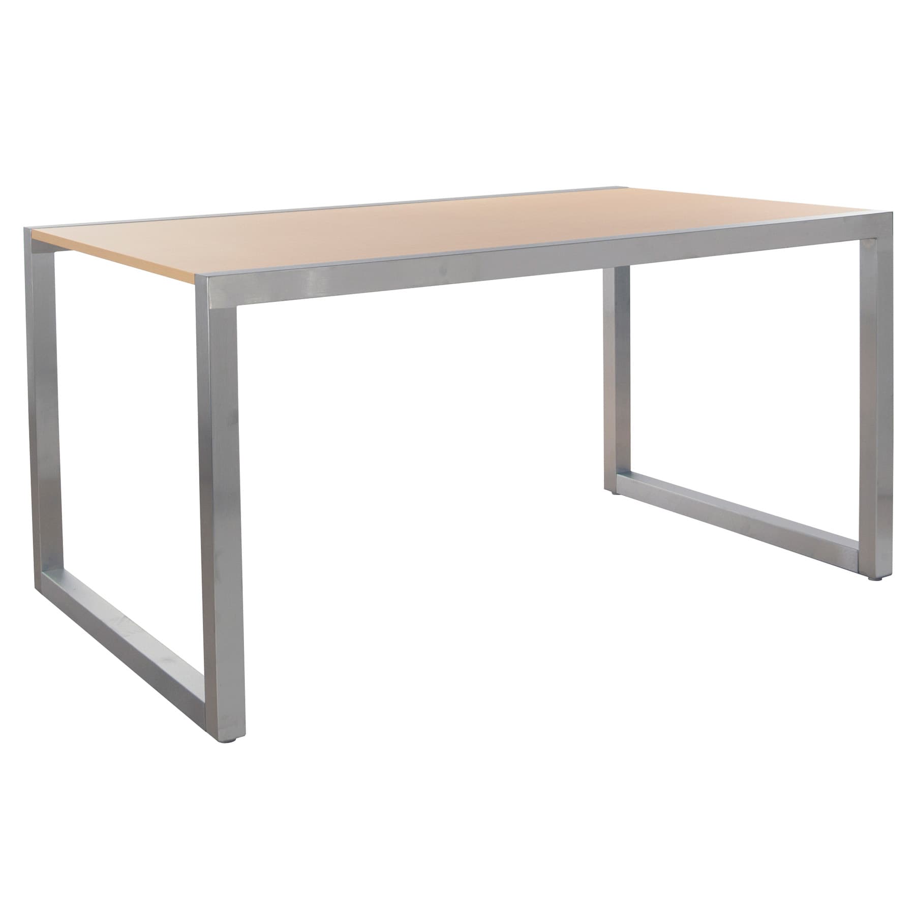 Retail table with silver base